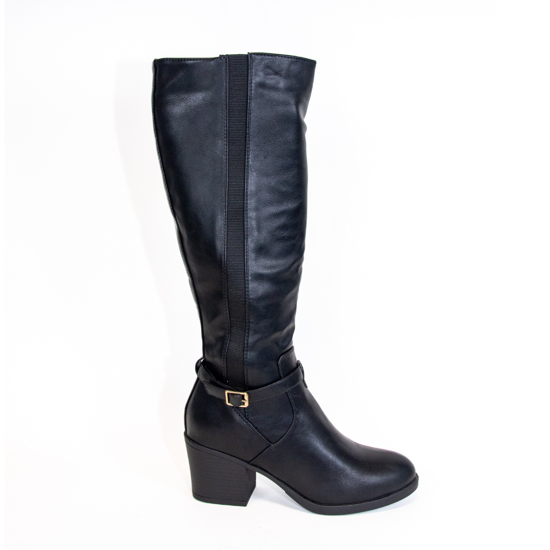 Congo-22 Knee-Length Boots with Chunky Heel