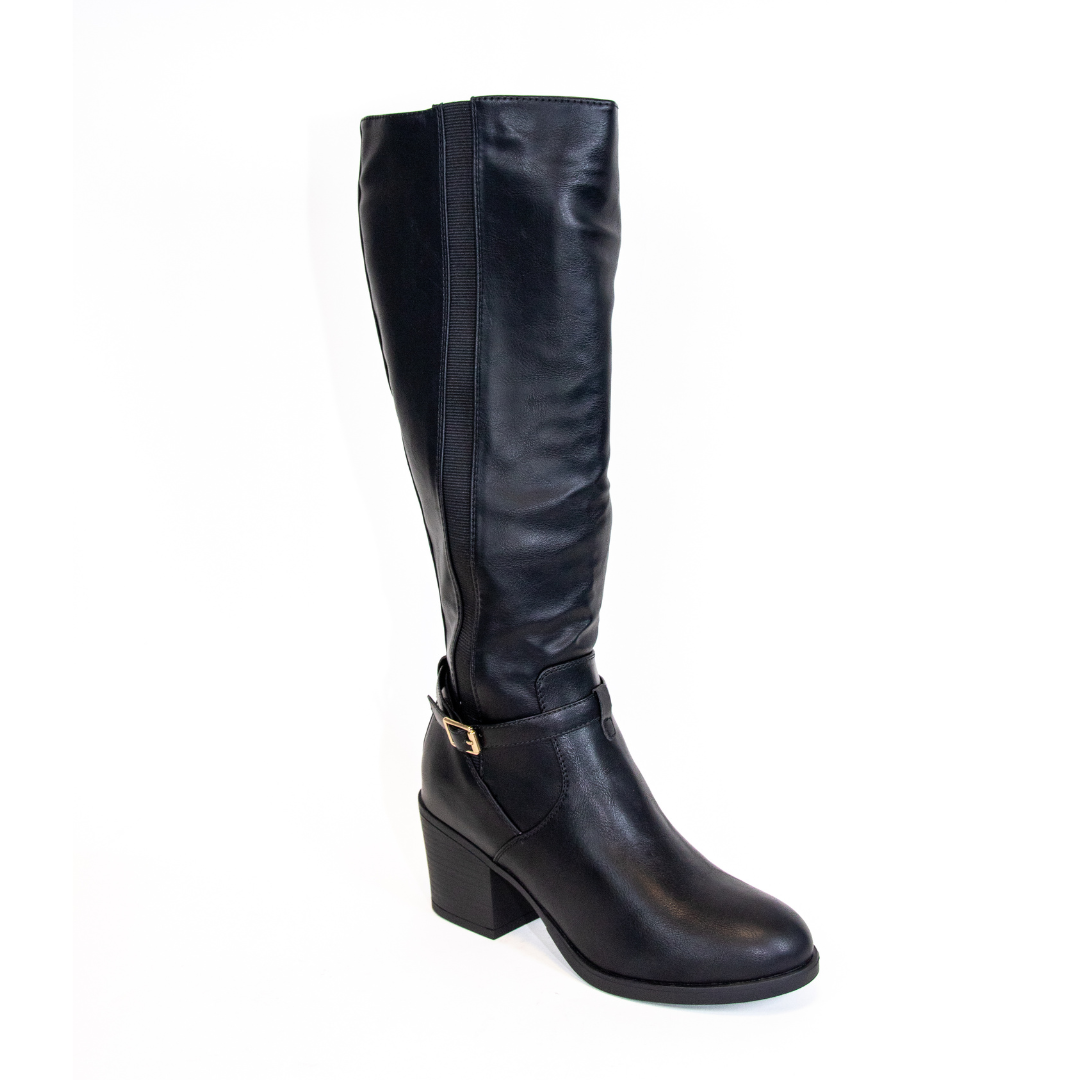 Congo-22 Knee-Length Boots with Chunky Heel