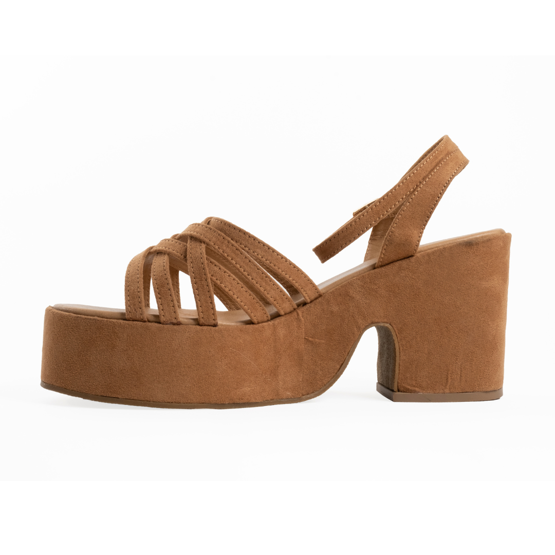 Rover Suede Strappy Chunky Block Heel