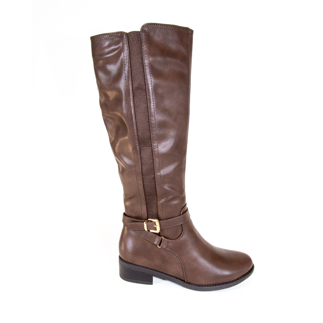 Alana-8 Knee-Length Boots with Chic Side Buckle