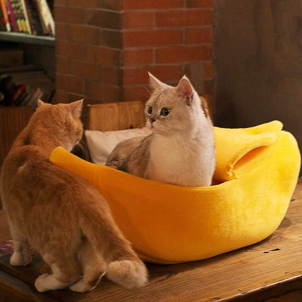 Soft Warm Banana Cat Bed House,