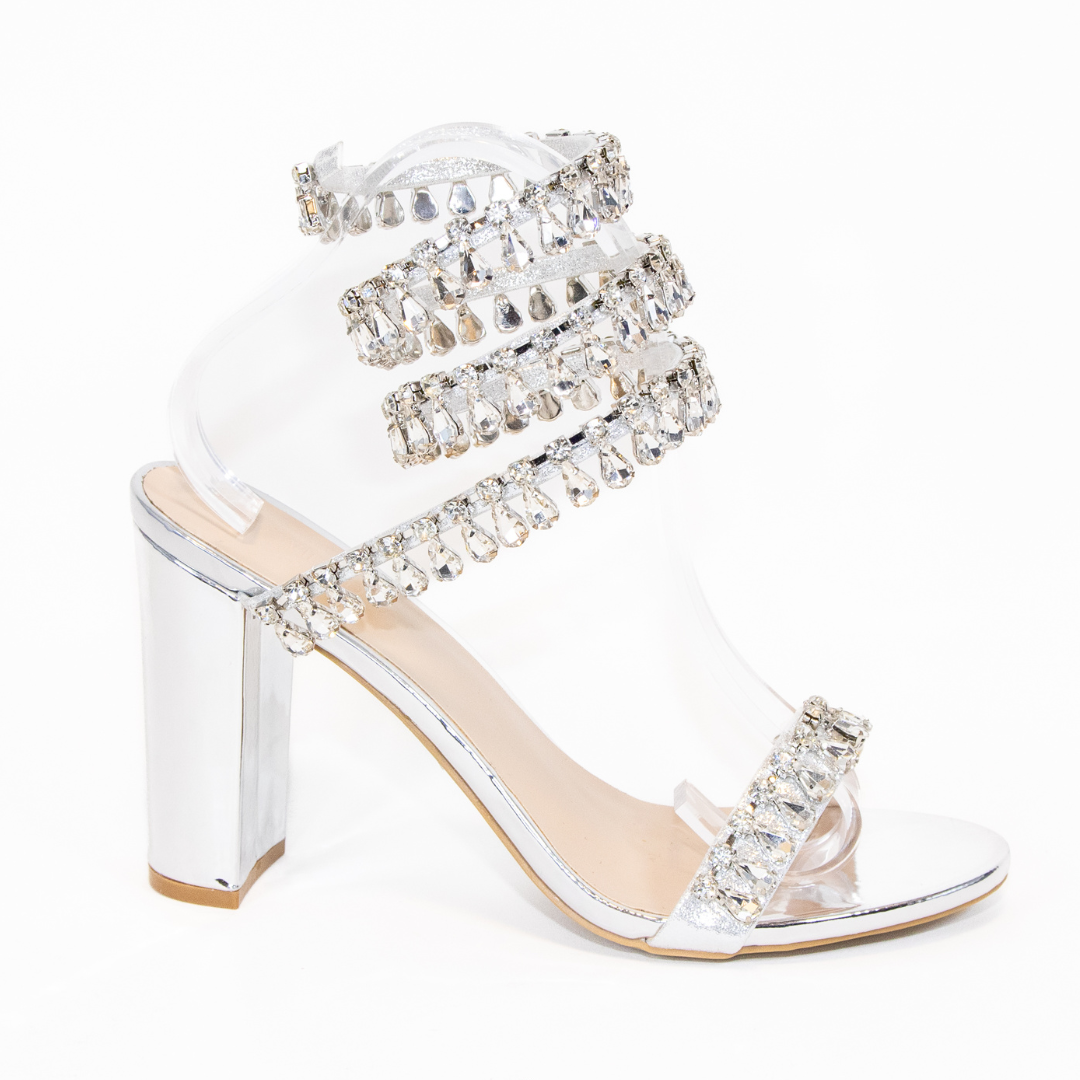 Morris-572 Crystal Embellished Wrapped Heel