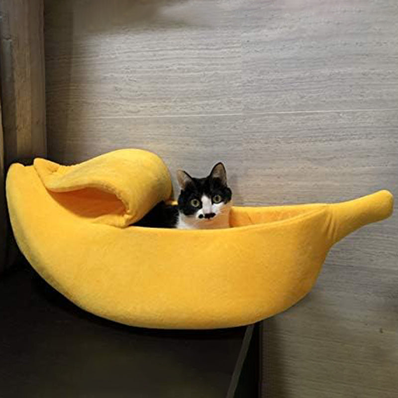 Soft Warm Banana Cat Bed House,