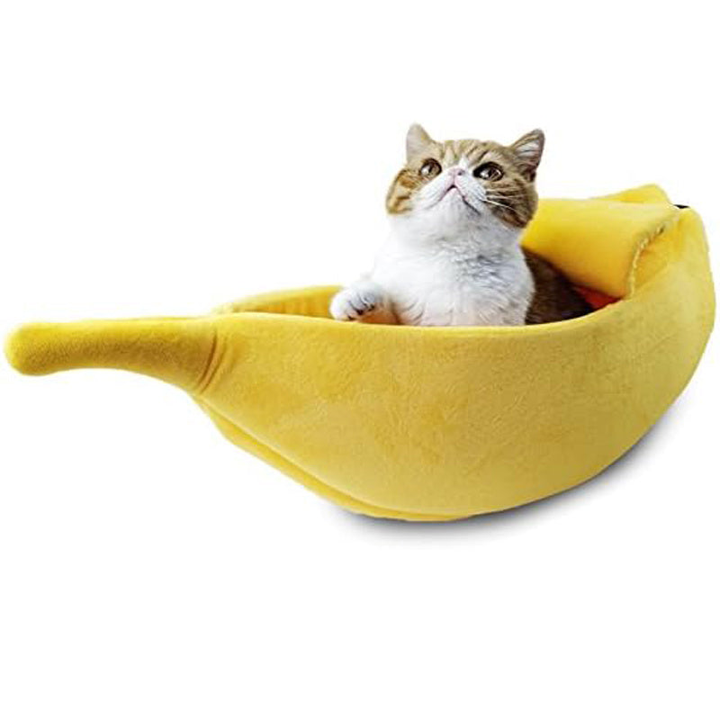 Soft Warm Banana Cat Bed House,