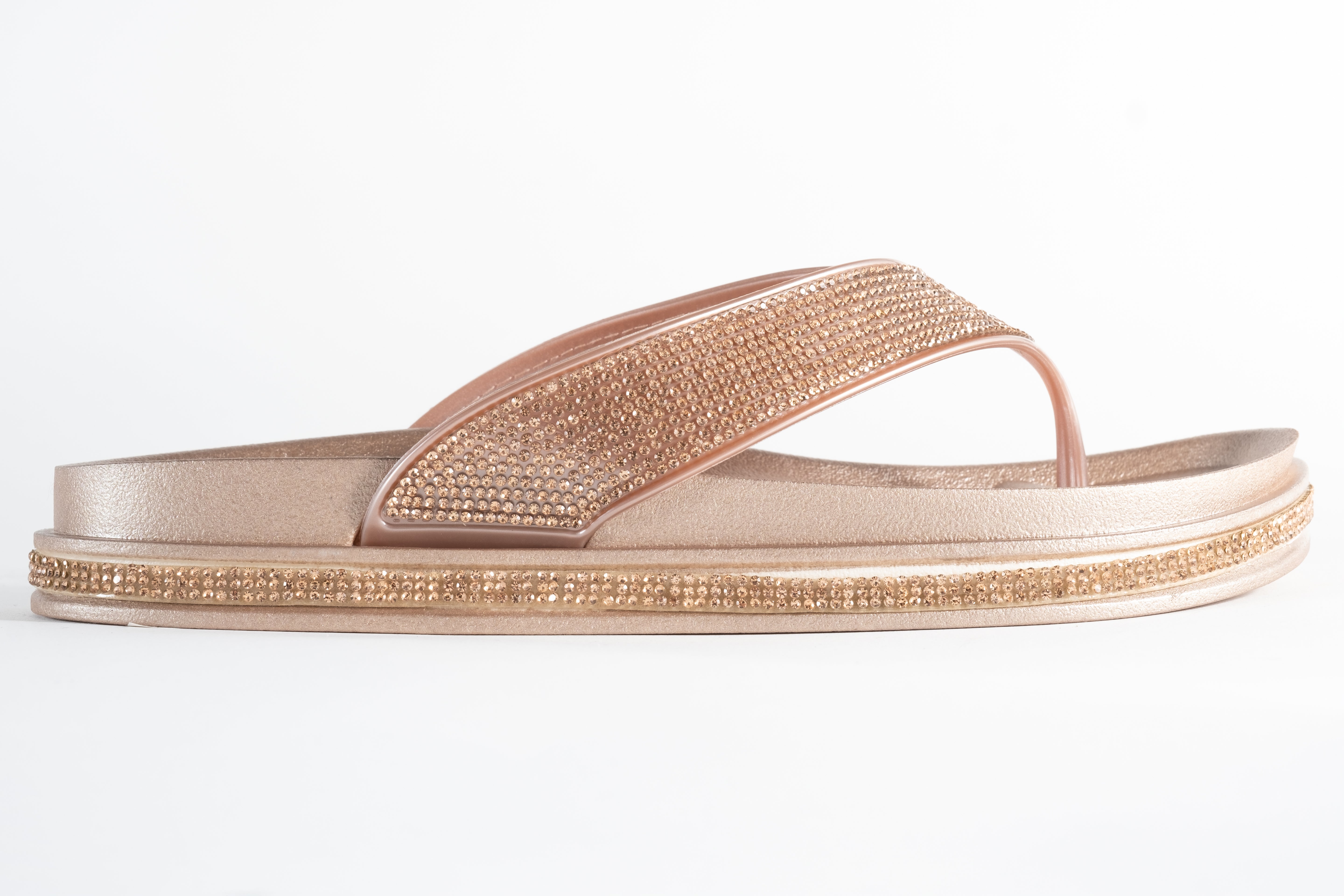 Bebe-01 Rhinestone Sandals with a Slip-on Style