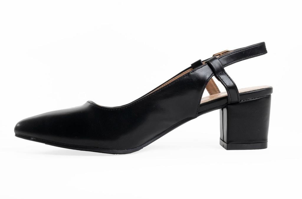 H. Hill-001 Low Black Slingback Heel